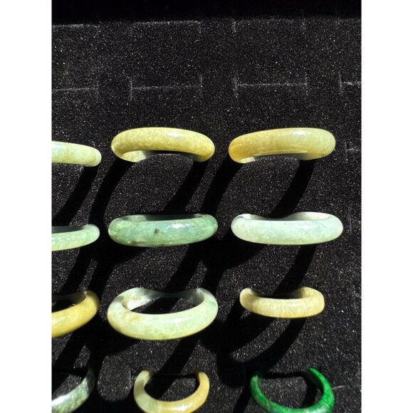 Lot of 15 Jade Rings - Jewelry Store Closeout Lot #9 - Picture 3 of 6